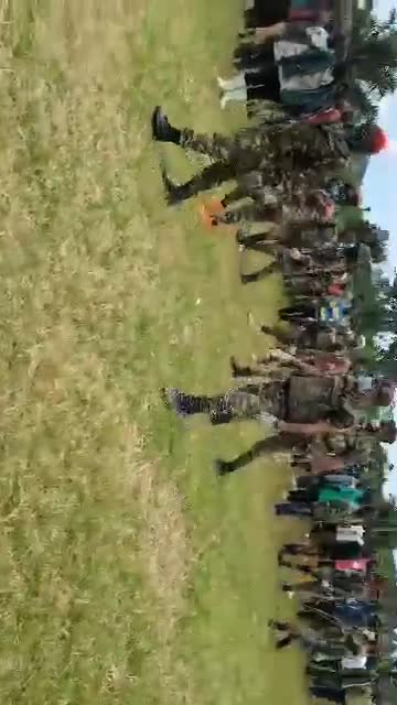 The @URDPC_CODECO_OF in full parade in DJUGU. The activity was well supported by the authorities of the state of siege. CODECO is the militia most active in systematic attacks against the HEMAS. Recently, @BasaZukpa PP from the Group was invited to Kin