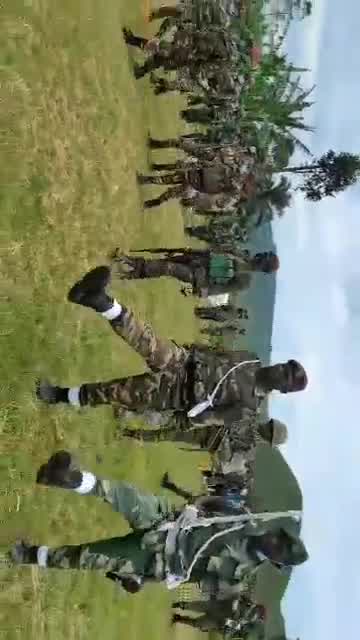The @URDPC_CODECO_OF in full parade in DJUGU. The activity was well supported by the authorities of the state of siege. CODECO is the militia most active in systematic attacks against the HEMAS. Recently, @BasaZukpa PP from the Group was invited to Kin
