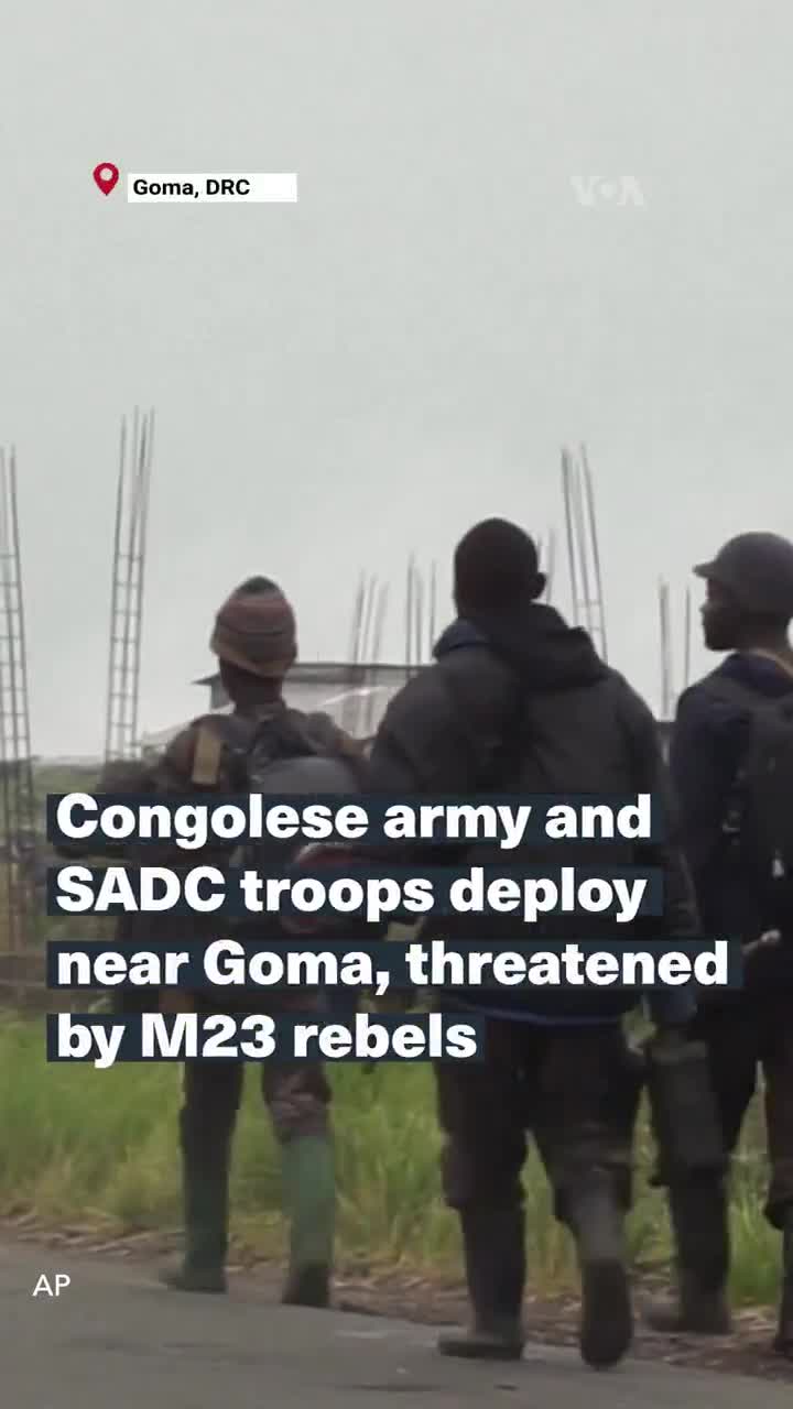 Congolese army and SADC troops deploy around Goma, threatened by M23 rebelsnnArmy vehicles were headed to the front line on the outskirts of Goma in eastern Congo Saturday, as fighting between Congolese military and M23 rebels continues